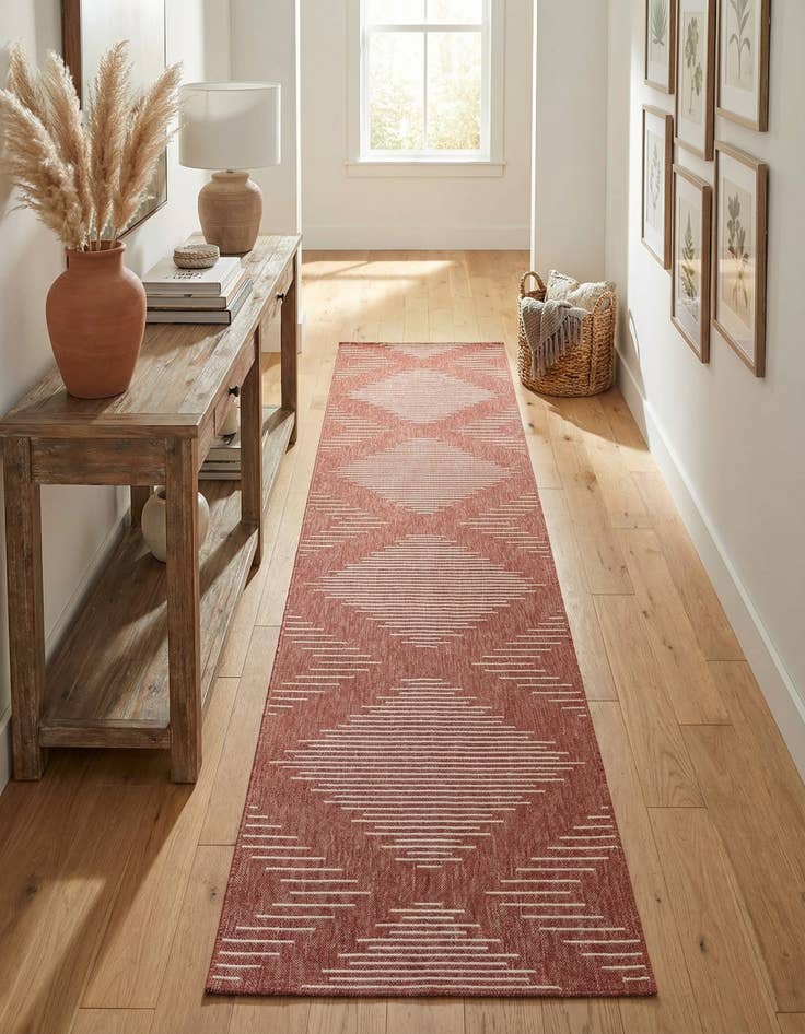 Detail image of  3' 3 x 14'  Washable Modern Indoor / Outdoor Runner Rug