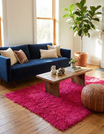 4' 6 x 5' 6 Hand Knotted Moroccan Wool Rug