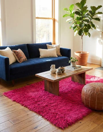 4' 6 x 5' 6 Hand Knotted Moroccan Wool Rug