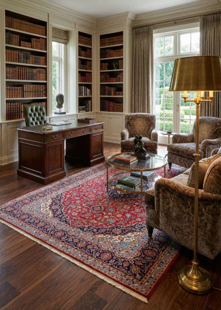 9' 9 x 13' 3 Hand Knotted Kashan Persian Wool Rug