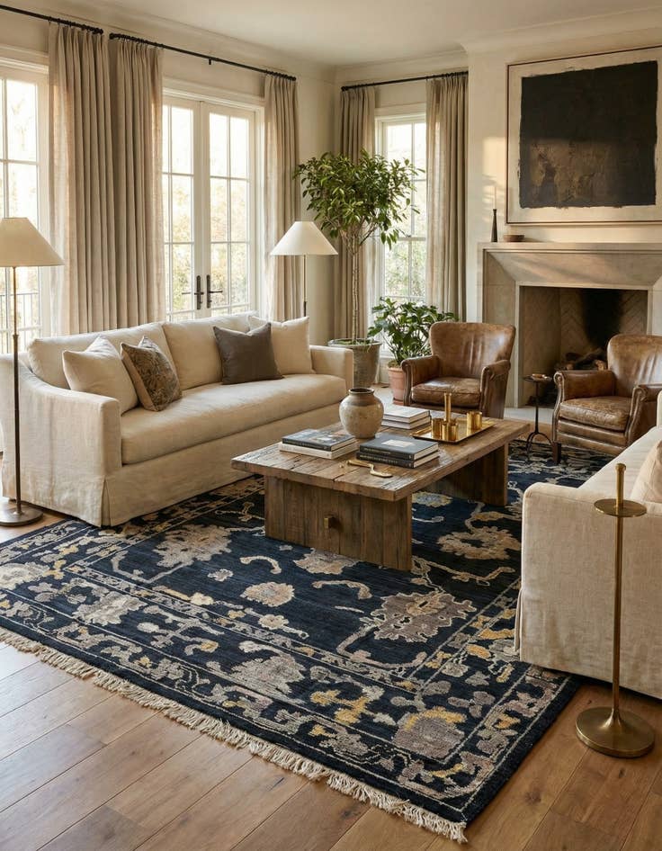 Detail image of 9' 6 x 12' 6 Hand Knotted Darya Wool Rug