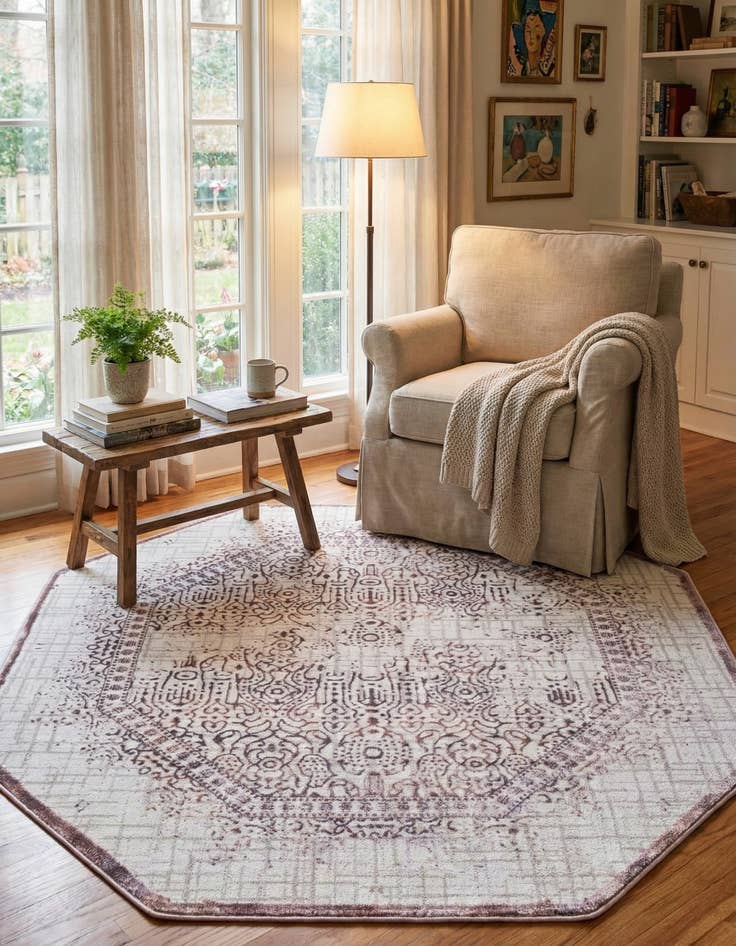 Detail image of 5' 3 x 5' 3 Chesterfield Octagon Rug