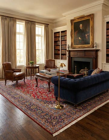 10' x 12' 8 Hand Knotted Kashan Persian Wool Rug