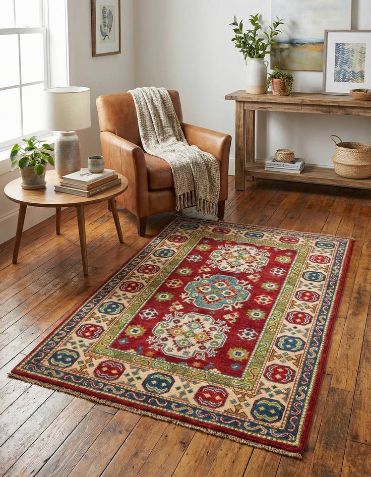 Detail image of 3' 2 x 4' 10  Hand Knotted Kazak Rug