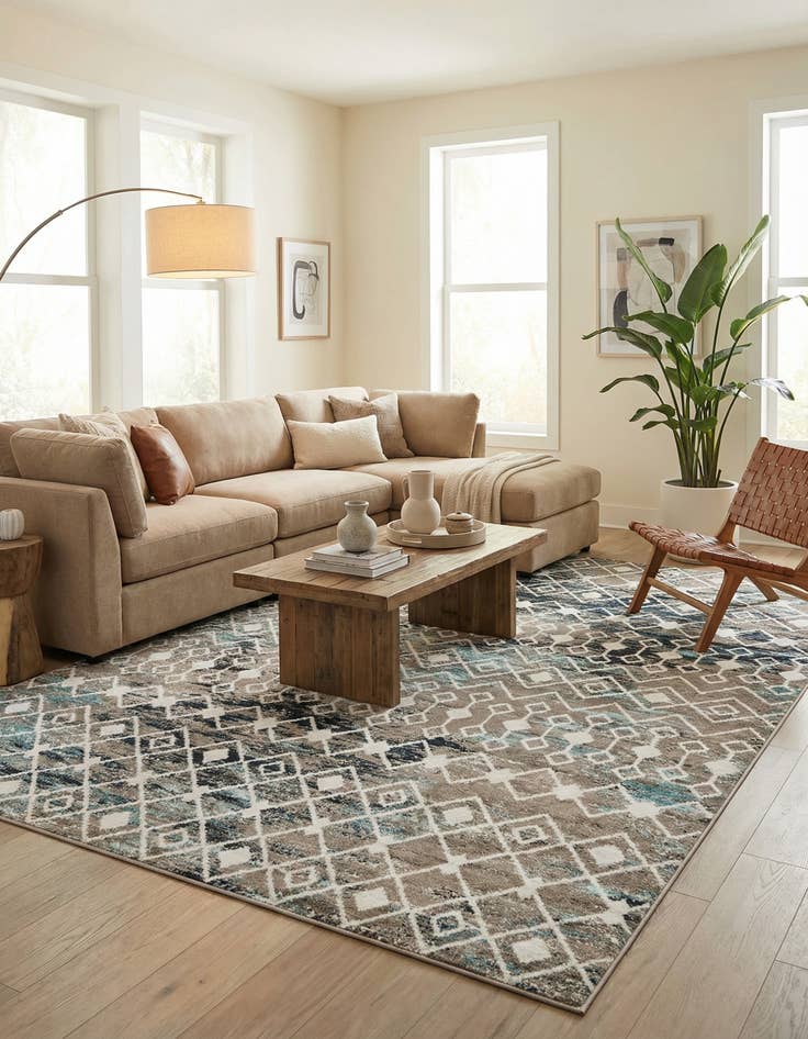 Detail image of 10' x 13' Moroccan Trellis Rug