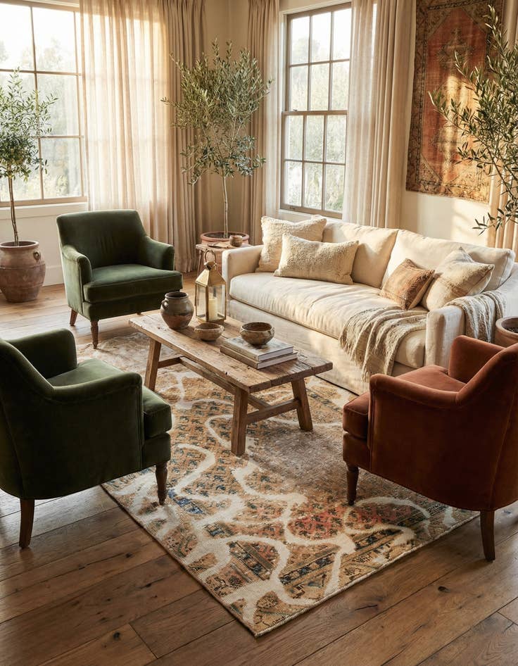 Detail image of 3' 6 x 5' 9  Hand Knotted Ultra Vintage Persian Wool Rug