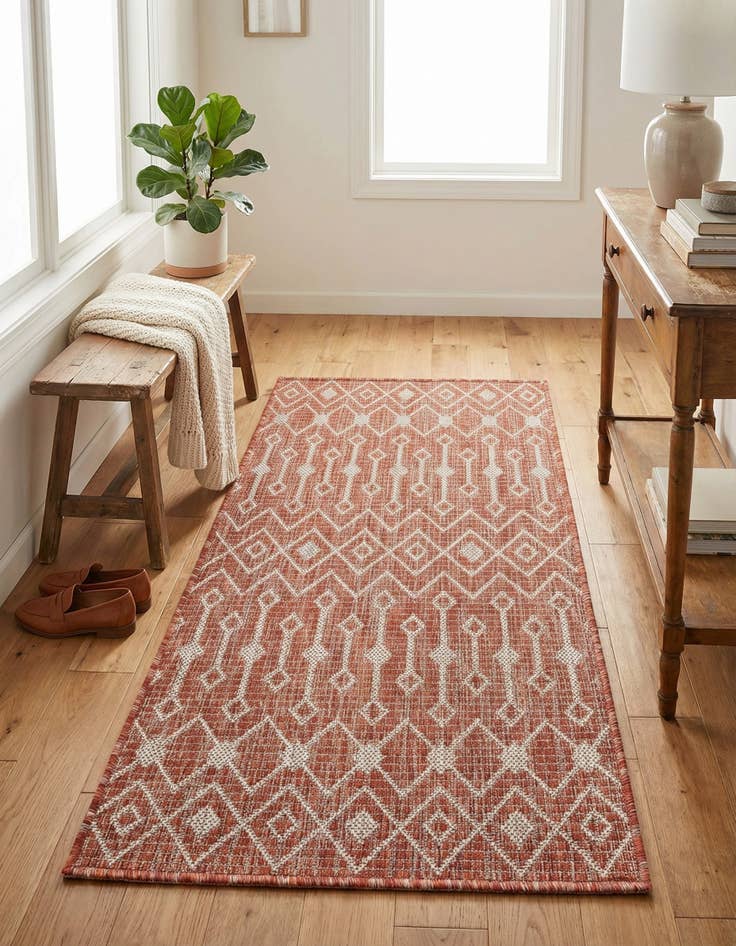 Detail image of 2' x 3' 1  Washable Trellis Indoor / Outdoor Rug