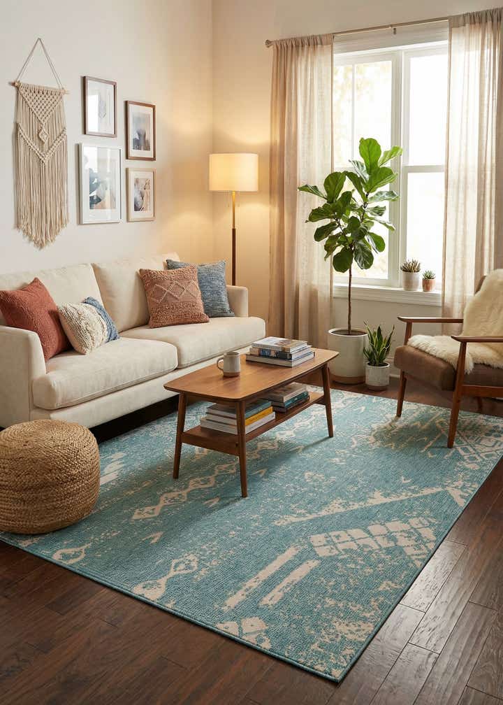 7' 10 x 10' Easy-Clean Bohemian Indoor / Outdoor Rug