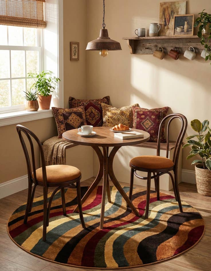 Detail image of  5' 3 x 5' 3 Cafe Round Rug