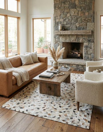 5' x 8' Cowhide Leather Rug
