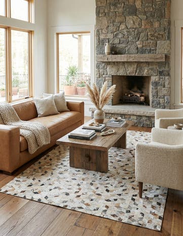 5' x 8' Cowhide Leather Rug