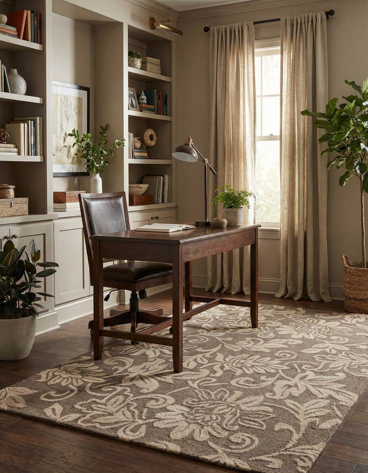 Detail image of 5' x 8' Agra Wool Rug