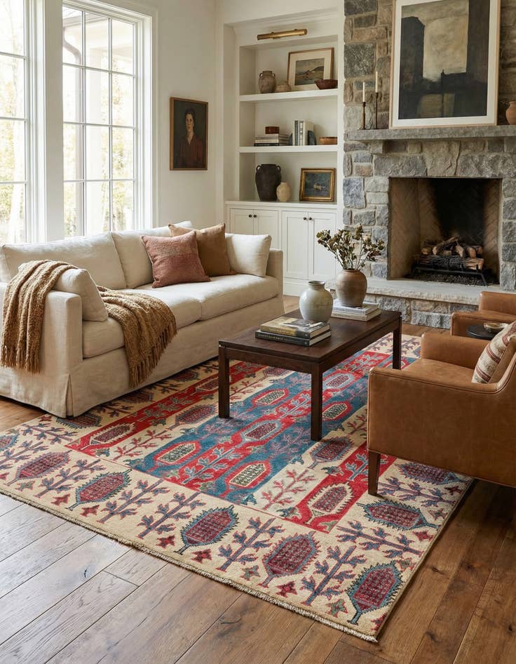 Detail image of 5' x 6' 10  Hand Knotted Kazak Rug