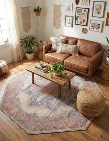 7' 10 x 7' 10 Washable Nostalgia Octagon Rug