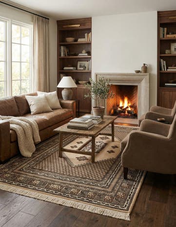 6' 5 x 9' 9 Hand Knotted Ferdos Persian Wool Rug