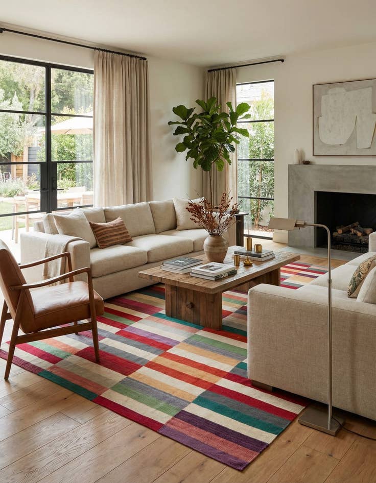 Detail image of 8' 2 x 11' 5  Hand Woven Kilim Modern Wool Rug