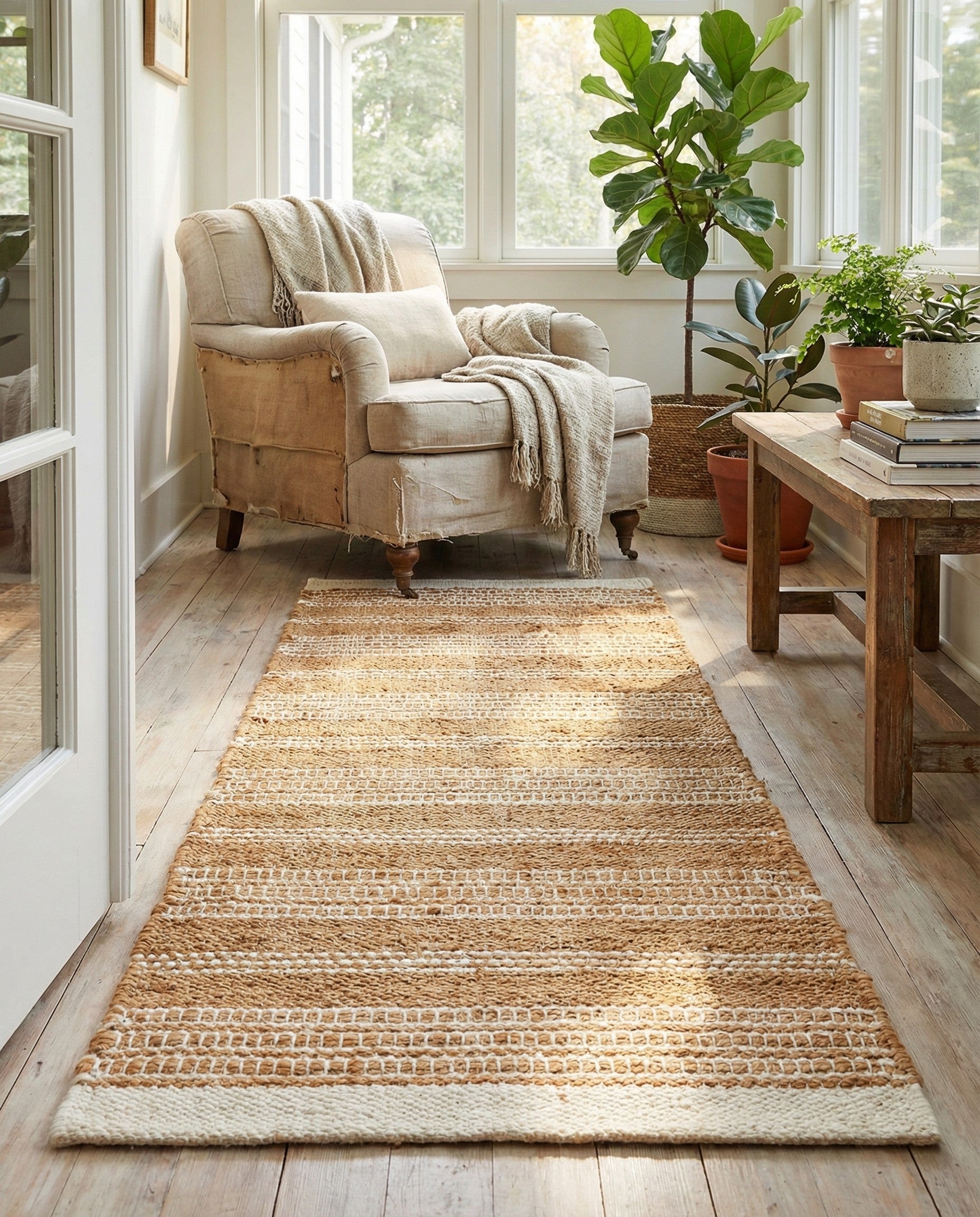2' x 6' 1 Hand Woven Lariat Runner Rug