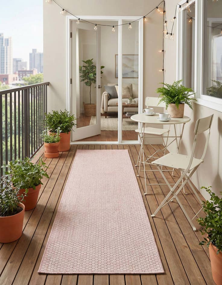 Detail image of 2' x 6' Easy-Clean Solid Indoor / Outdoor Runner Rug