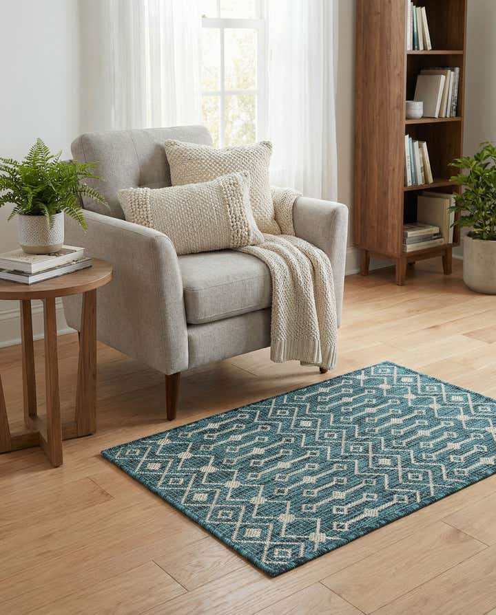 2' x 3' Easy-Clean Lattice Indoor / Outdoor Rug