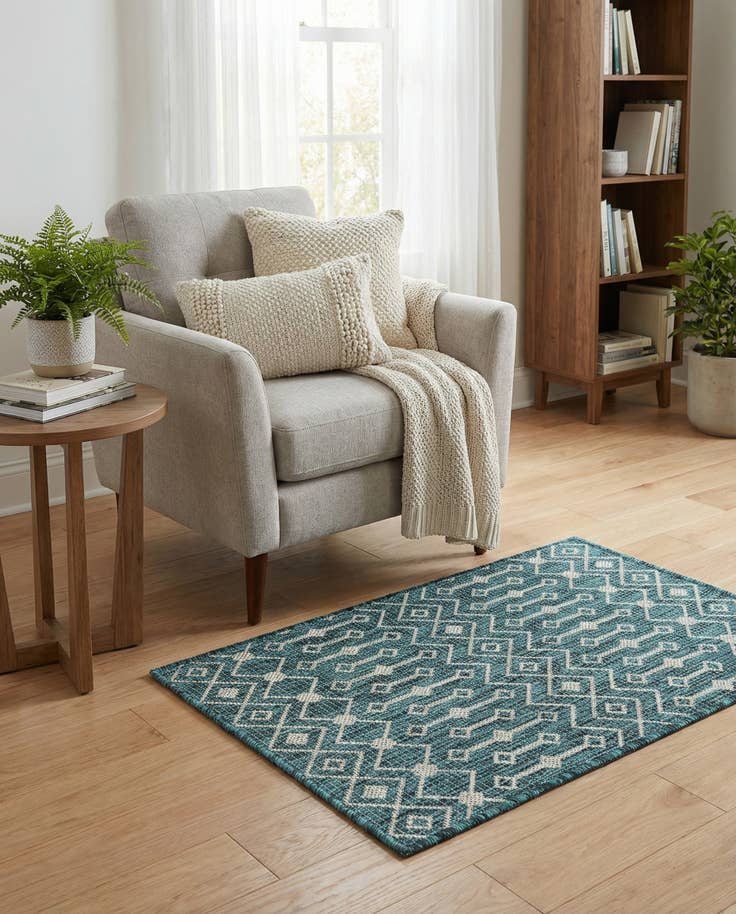 Detail image of 2' x 3' Easy-Clean Lattice Indoor / Outdoor Rug