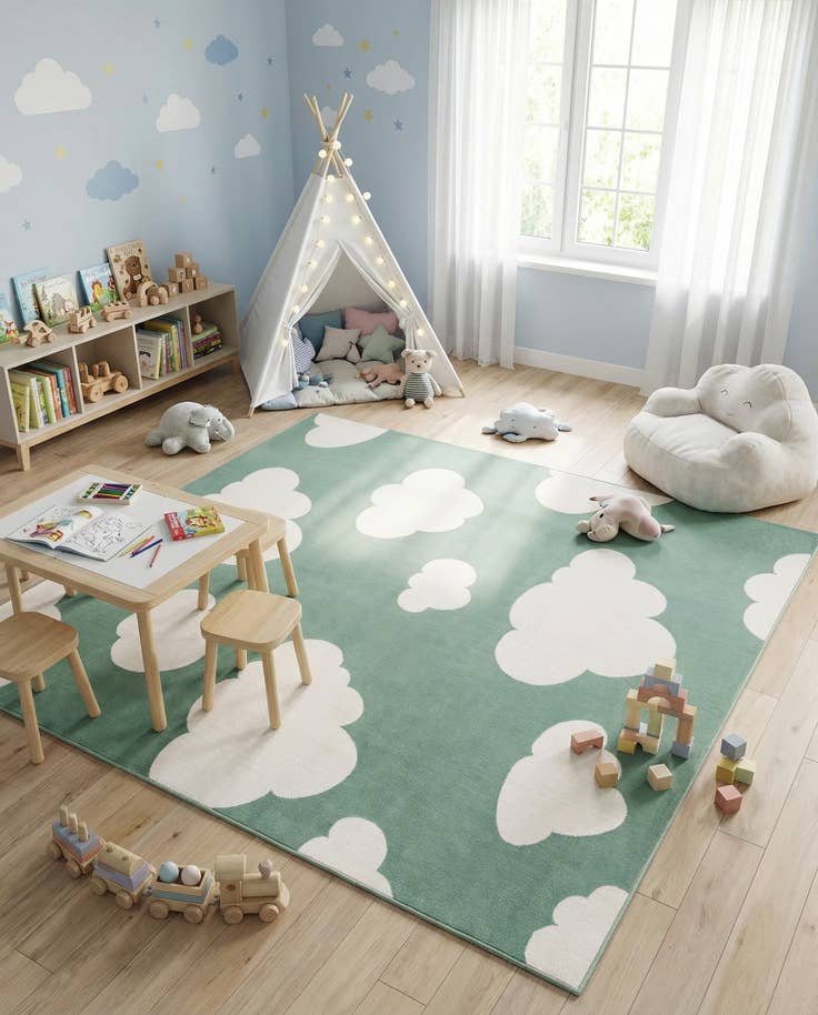Detail image of 7' 10 x 7' 10 Whimsy Kids Square Rug