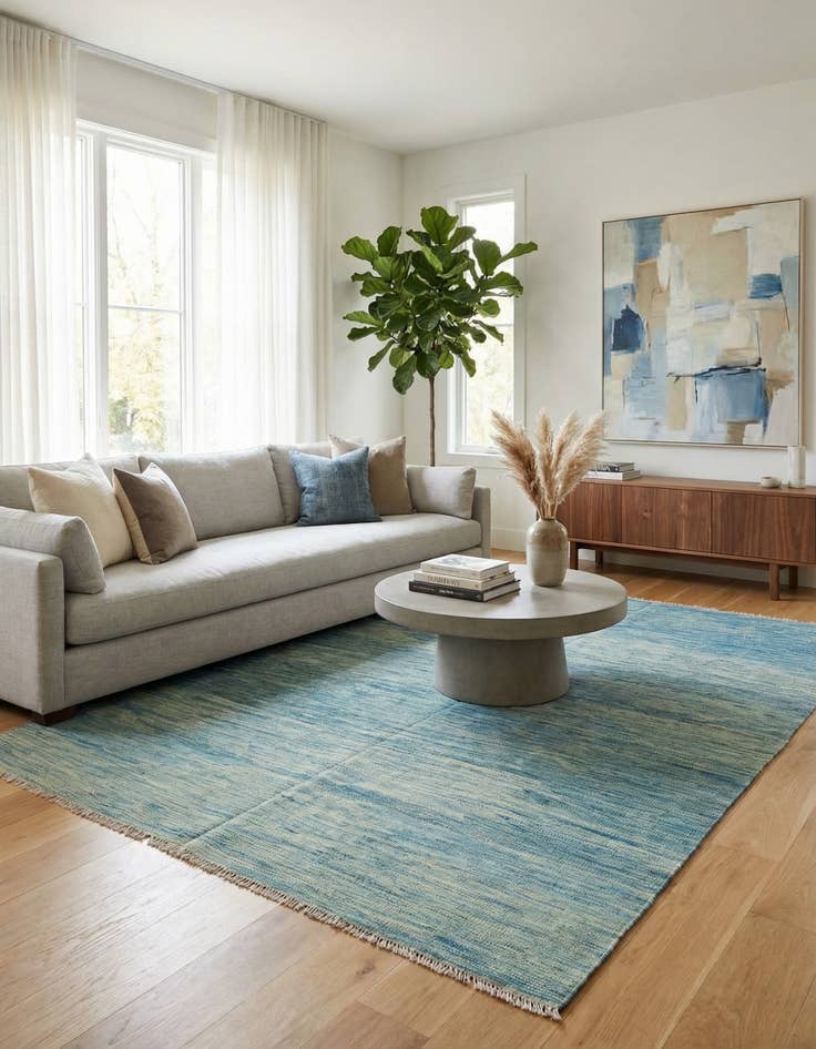 Detail image of 5' 7 x 8' 1  Hand Woven Kilim Modern Wool Rug