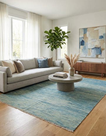 5' 7 x 8' 1 Hand Woven Kilim Modern Wool Rug