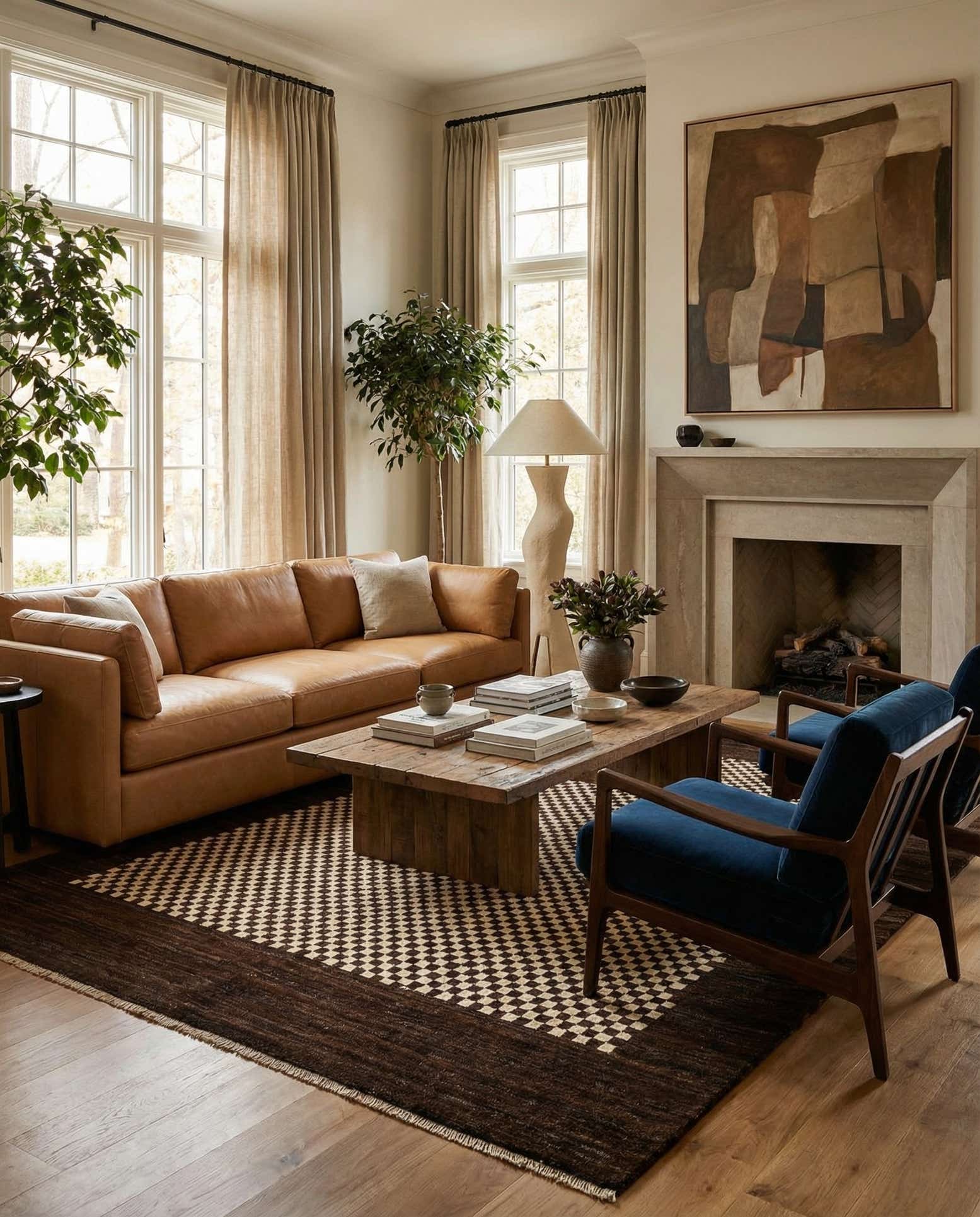 5' 7 x 8' Hand Knotted Modern Ziegler Wool Rug