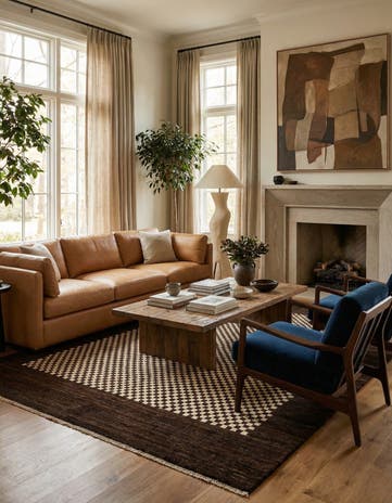 5' 7 x 8' Hand Knotted Modern Ziegler Wool Rug