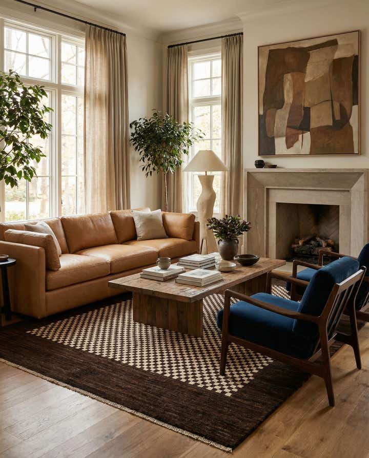 5' 7 x 8' Hand Knotted Modern Ziegler Wool Rug