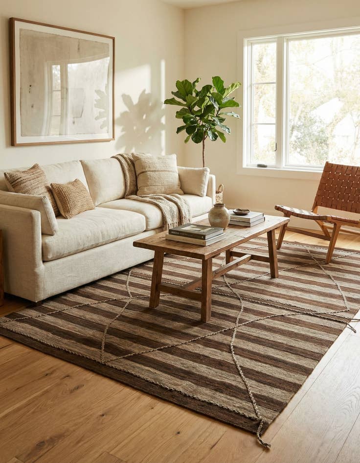 Detail image of 6' 5 x 9' 10  Hand Knotted Moroccan Wool Rug