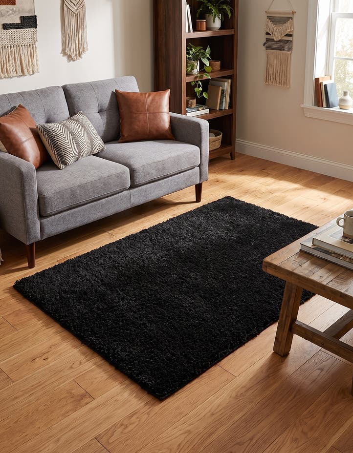 4' x 6' Solid Shag Rug