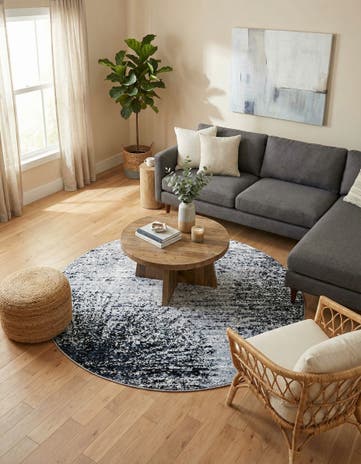 Blue and Gray Tucson Round Rug