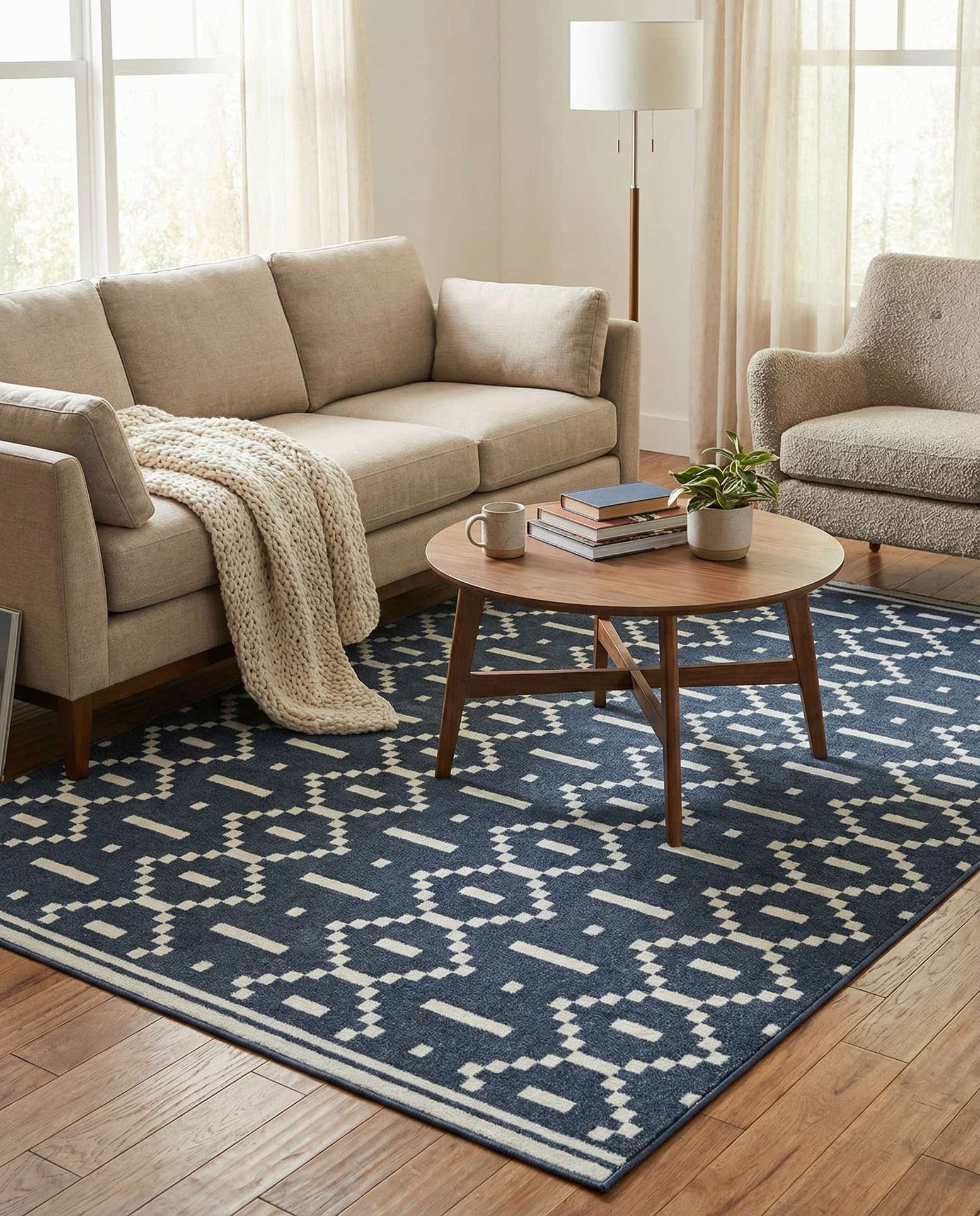 5' 3 x 7' 8 Lattice Rug