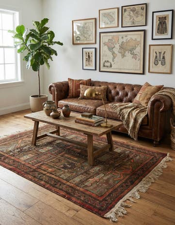 4' 7 x 6' 8 Hand Knotted Balouch Persian Wool Rug