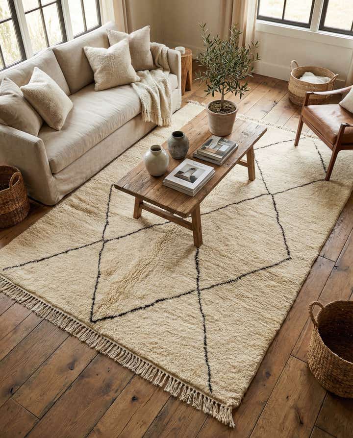 7' 2 x 10' Hand Knotted Moroccan Wool Rug