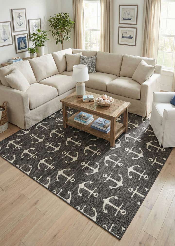 9' x 12' Easy-Clean Coastal Indoor / Outdoor Rug