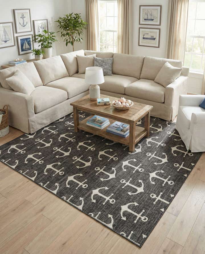 9' x 12' Easy-Clean Coastal Indoor / Outdoor Rug