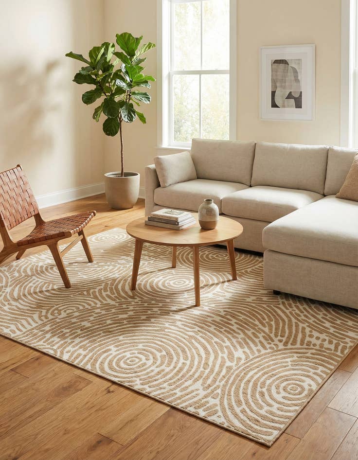 Detail image of  7' 10 x 10'  Washable Modern Indoor / Outdoor Rug