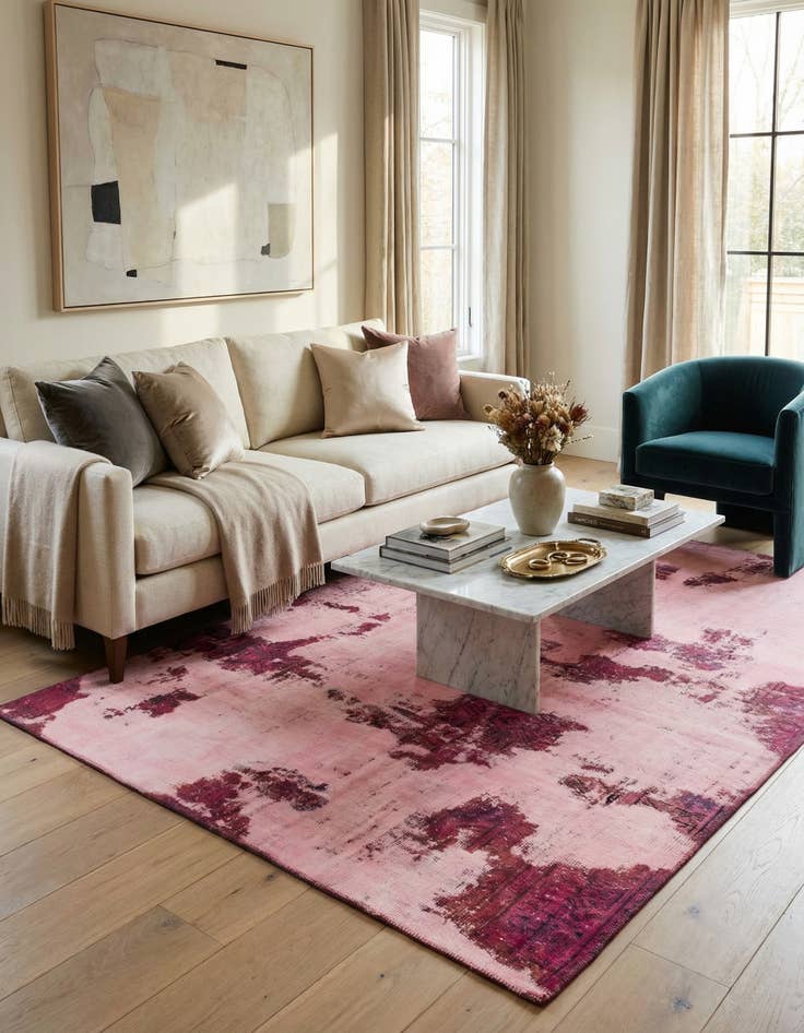 Detail image of 5' 6 x 7' 7  Hand Knotted Ultra Vintage Persian Wool Rug