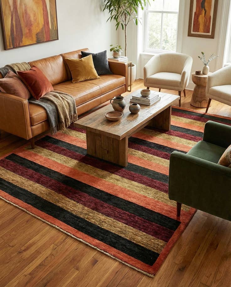 Detail image of 4' 9 x 6' 6 Hand Knotted Modern Ziegler Oriental Rug