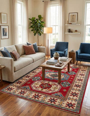 4' 10 x 6' 8 Hand Knotted Kazak Rug