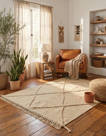 3' 6 x 4' 9 Hand Woven Moroccan Wool Rug