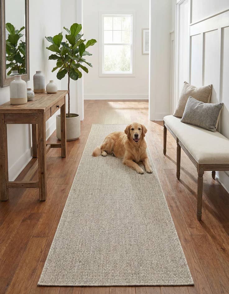 Detail image of 2' 7 x 12'  Washable Solid Indoor / Outdoor Runner Rug