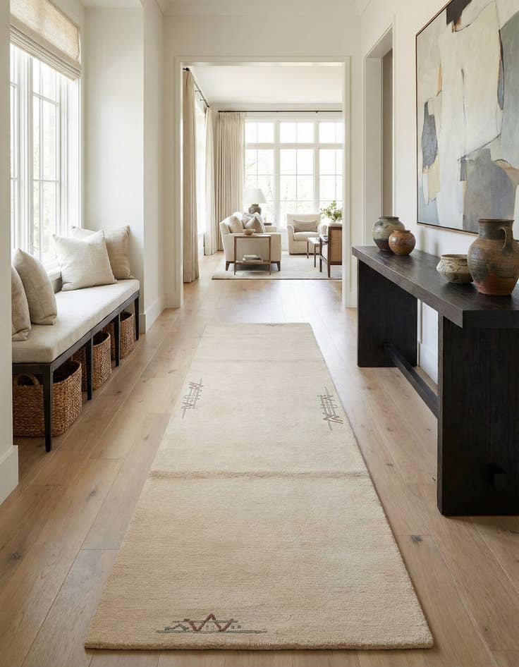 Detail image of 2' 8 x 9' 8 Hand Knotted Tibet Wool Runner Rug