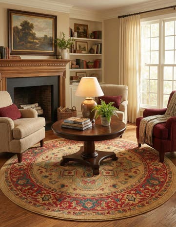 Tan Sara Round Rug