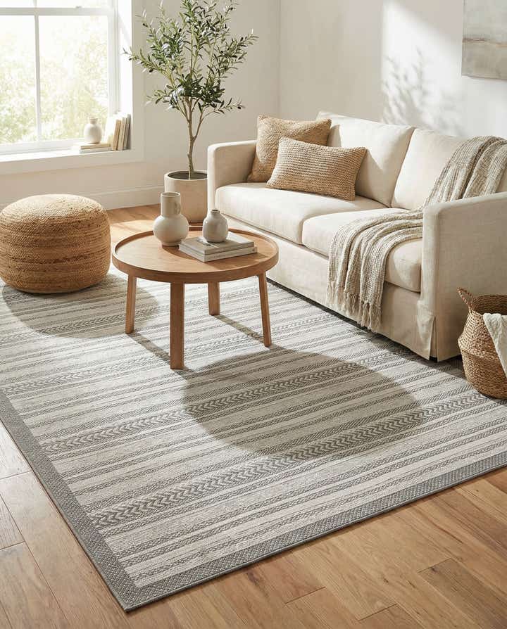 8' x 11' 4 Easy-Clean Border Indoor / Outdoor Rug
