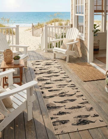 2' 7 x 12' Easy-Clean Coastal Indoor / Outdoor Runner Rug