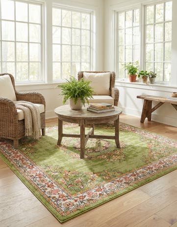 Green Lucerne Square Rug