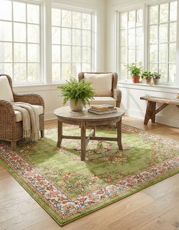 Green Lucerne Square Rug